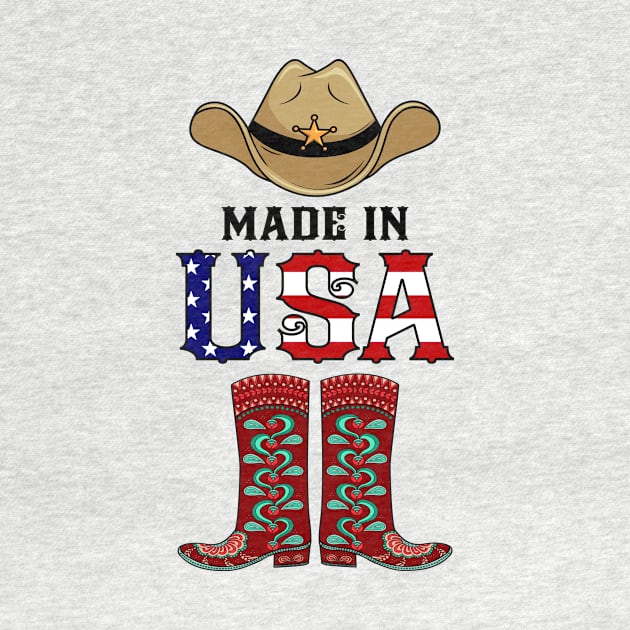 Made In Usa Cowboy Patriotic American by ArtbyJester